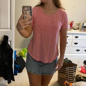 Lightweight, Full-Length, Pink T-Shirt.